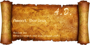 Ament Dorina névjegykártya